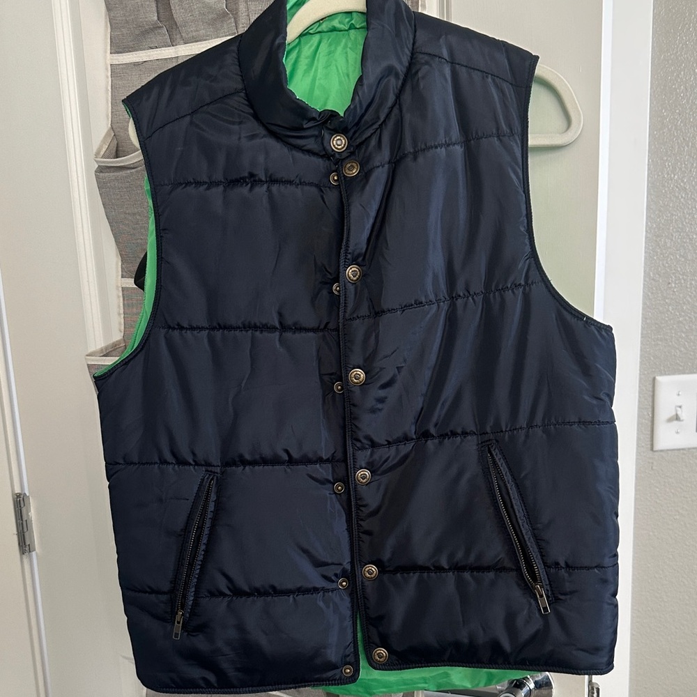 Southern Tide Navy and Green Reversible Vest